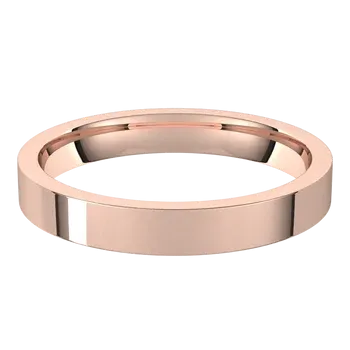 14K Gold 3 mm Flat Shape Light Comfort Fit Band