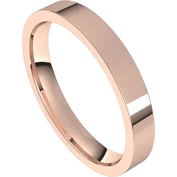 14K Gold 3 mm Flat Shape Light Comfort Fit Band