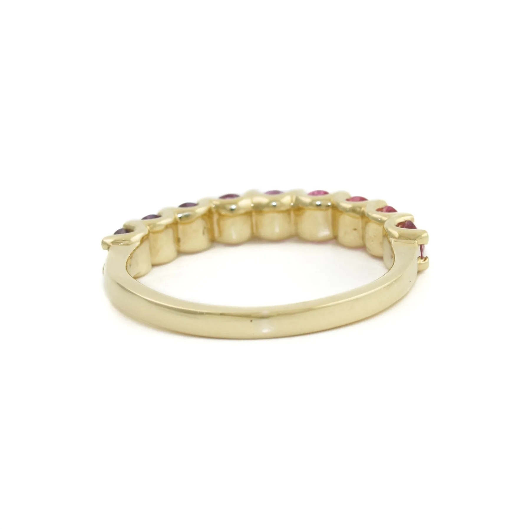 14K Gold Graduated Pink Sapphire Band