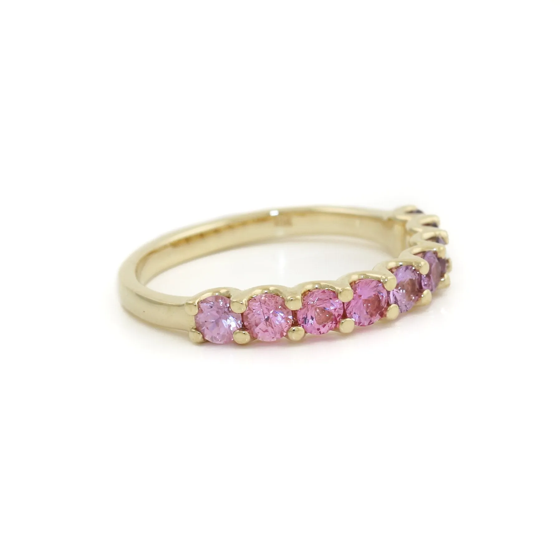 14K Gold Graduated Pink Sapphire Band