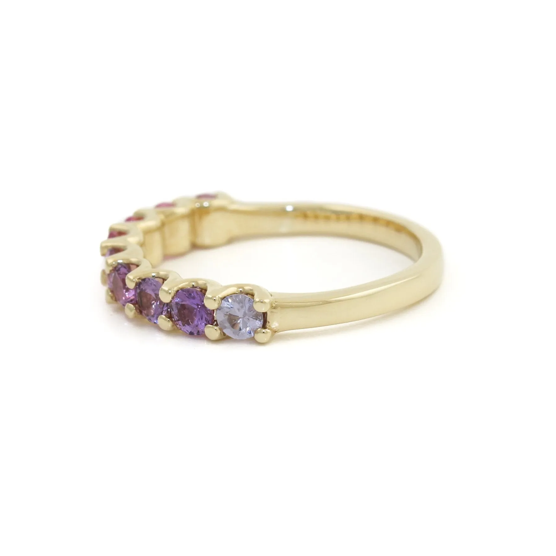 14K Gold Graduated Pink Sapphire Band