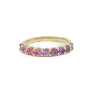 14K Gold Graduated Pink Sapphire Band