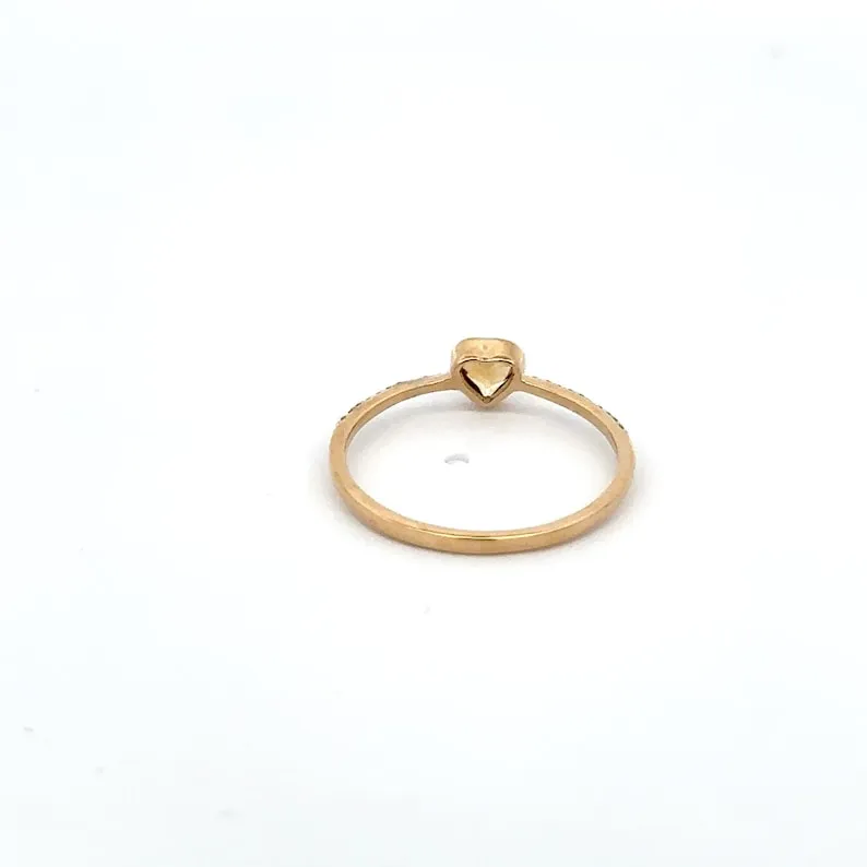 14K Heart Shape Citrine Ring