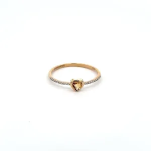 14K Heart Shape Citrine Ring