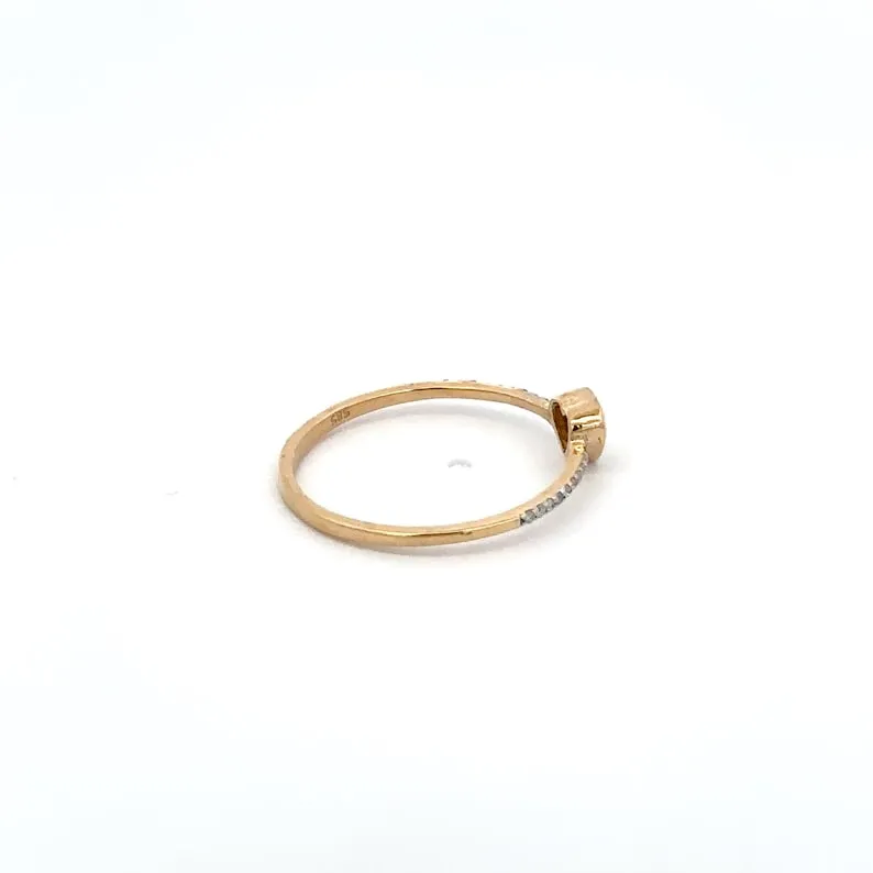 14K Heart Shape Citrine Ring