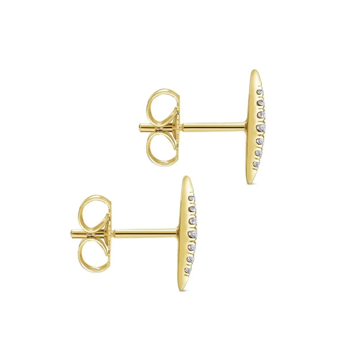 14K Yellow Gold Pavé Diamond Spiked Stud Earrings - EG13083Y45JJ