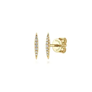 14K Yellow Gold Pavé Diamond Spiked Stud Earrings - EG13083Y45JJ