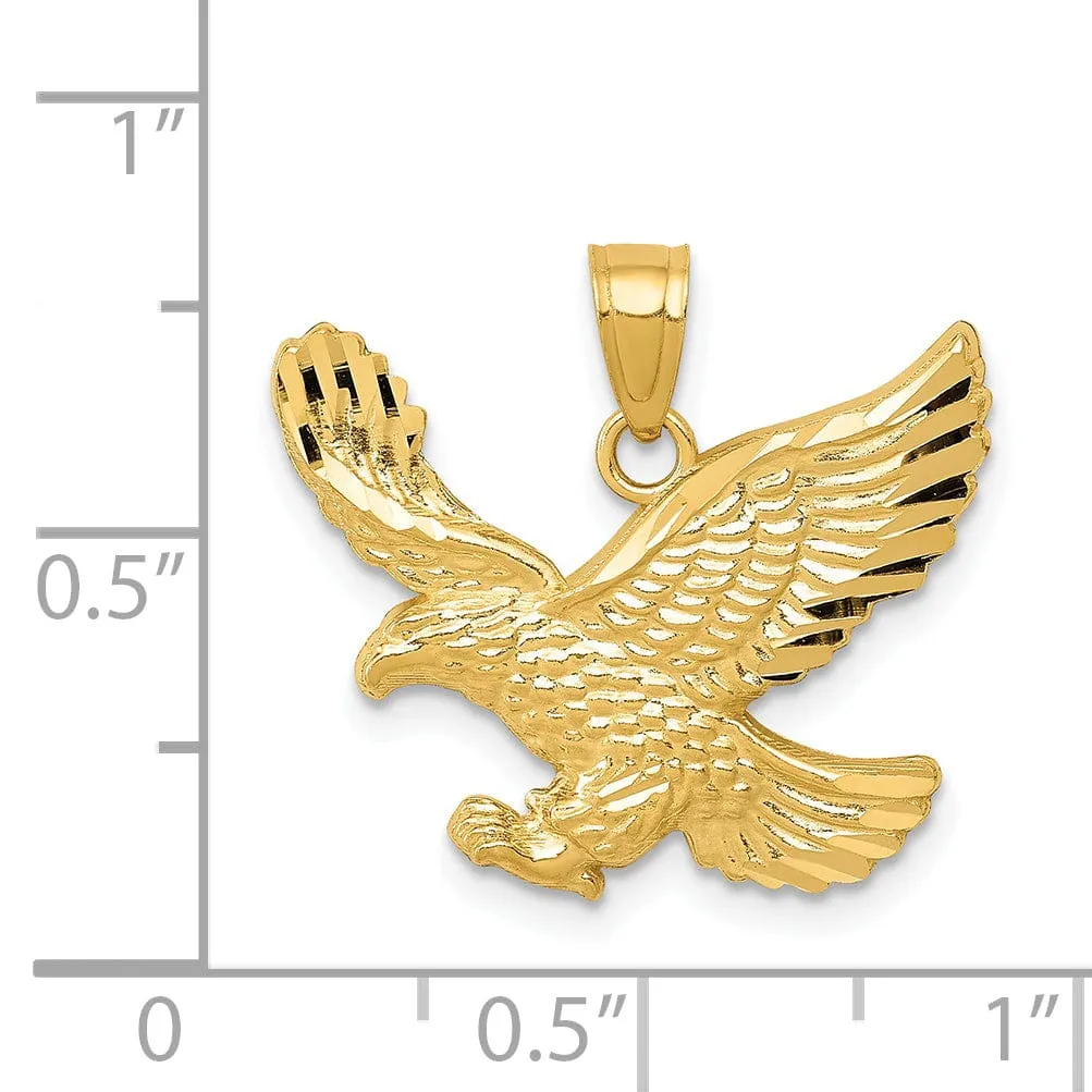 14k Yellow Gold Solid Polished D.C Eagle Men's Pendant