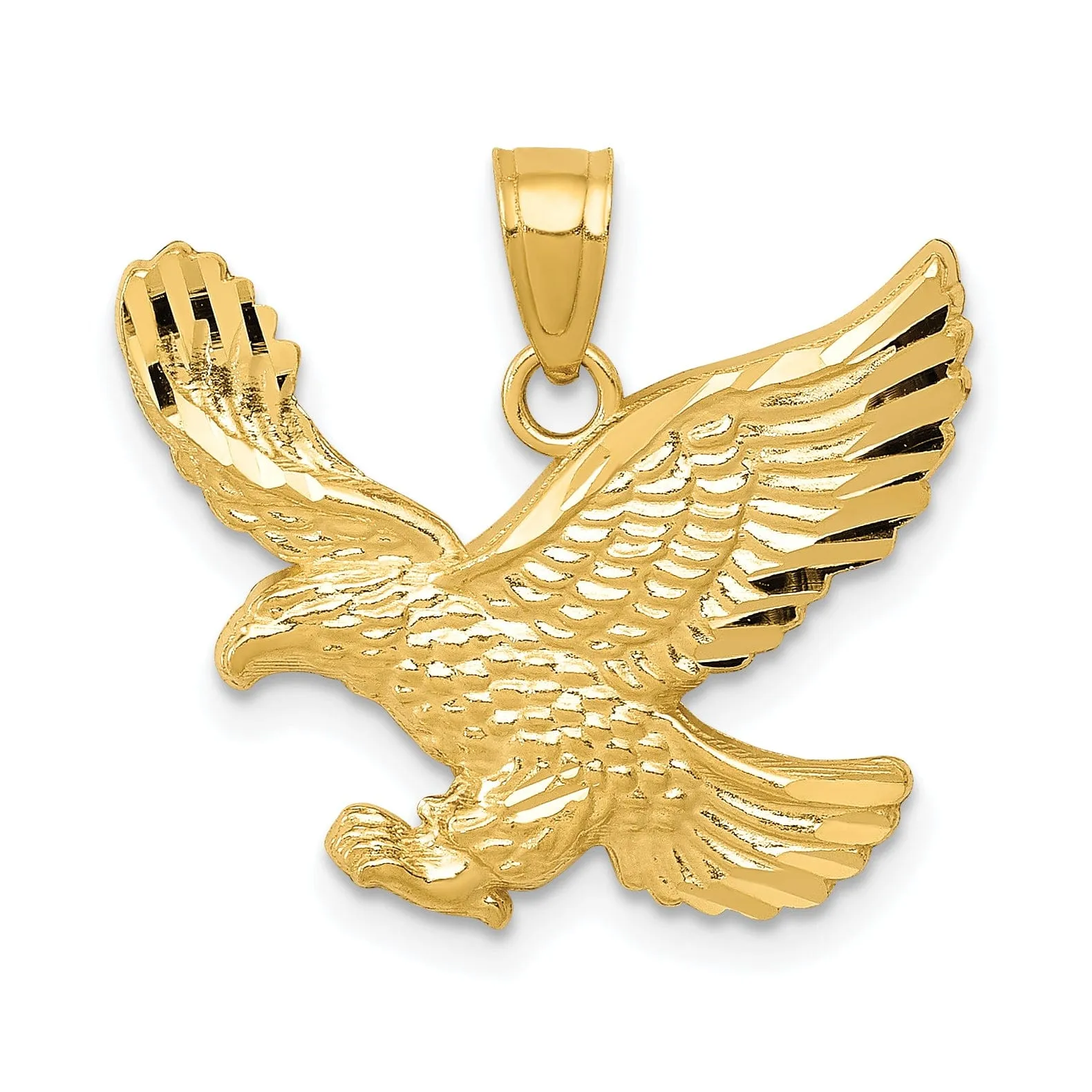 14k Yellow Gold Solid Polished D.C Eagle Men's Pendant