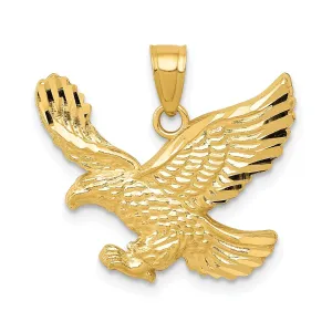 14k Yellow Gold Solid Polished D.C Eagle Men's Pendant