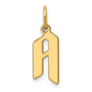 14K Yellow Gold Upper Case Letter A Initial Charm Pendant