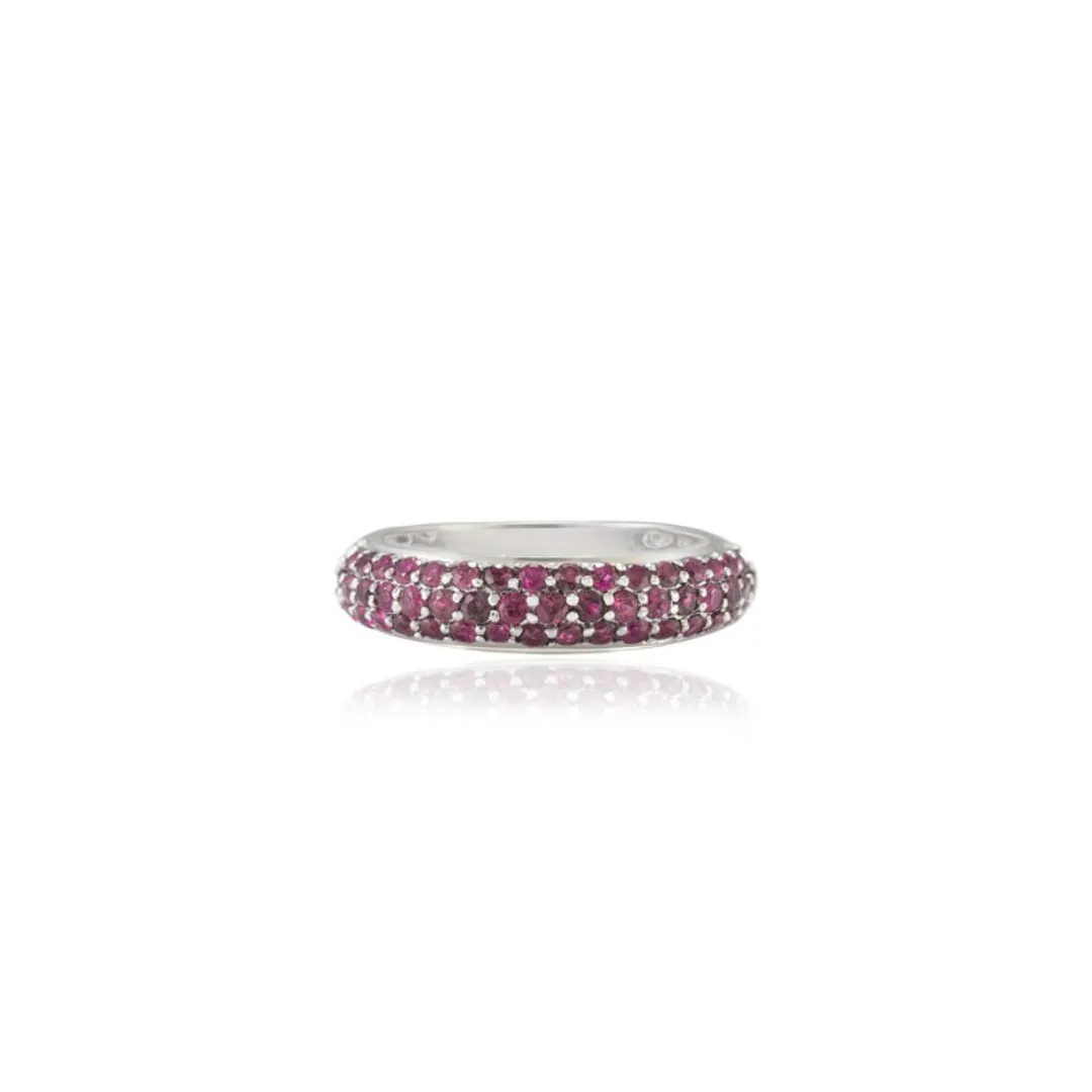 18K Gold Ruby Dome Style Band