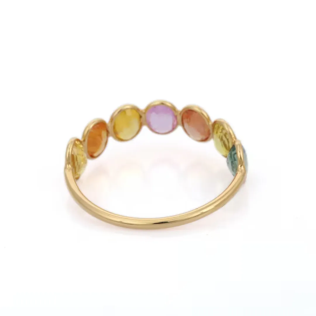 18K Multi Sapphire Half Eternity Band