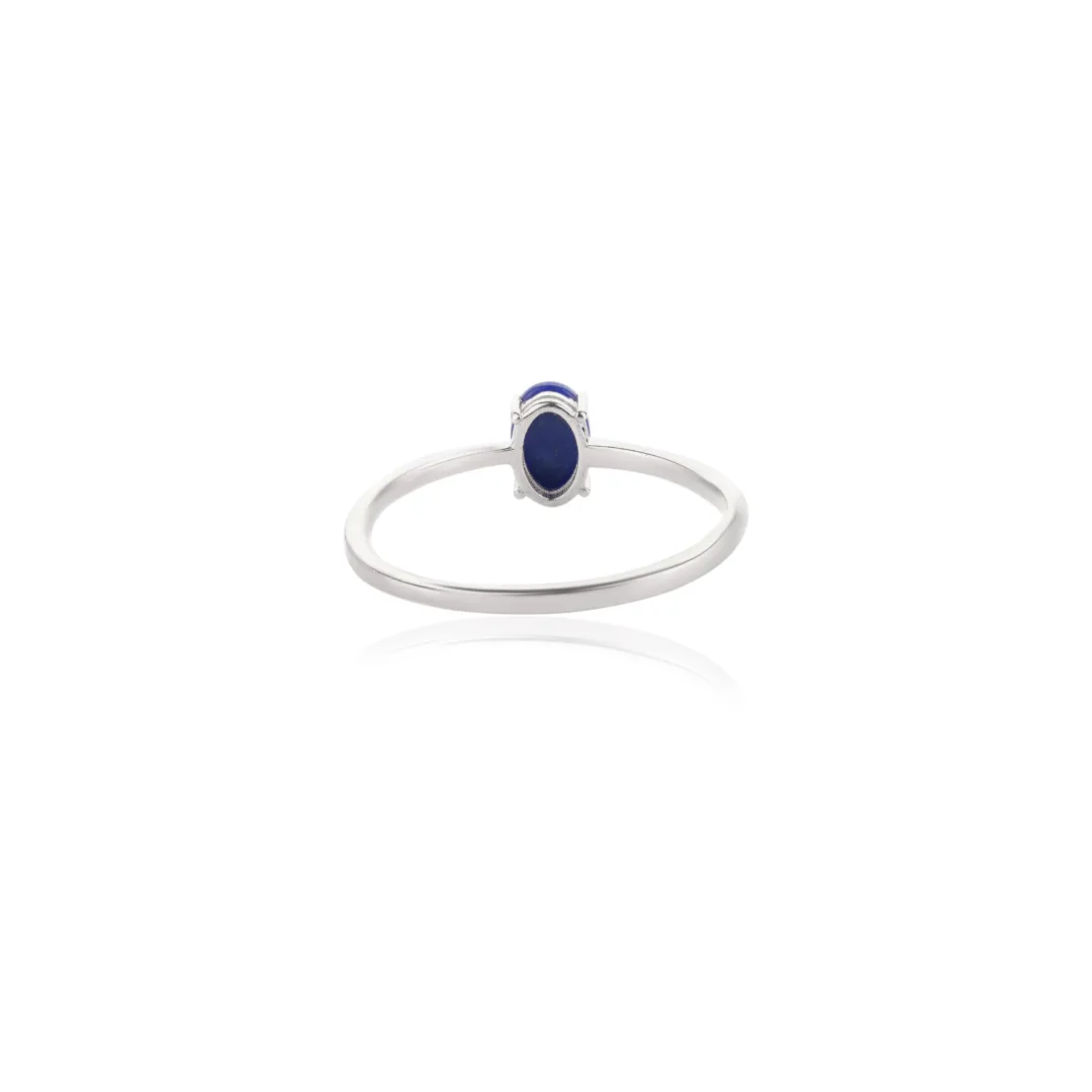 18K White Gold Lapis Lazuli Ring