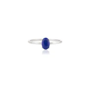 18K White Gold Lapis Lazuli Ring