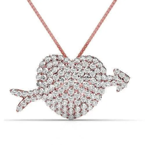 2.20 CT Round Cut Diamonds - Heart Pendant