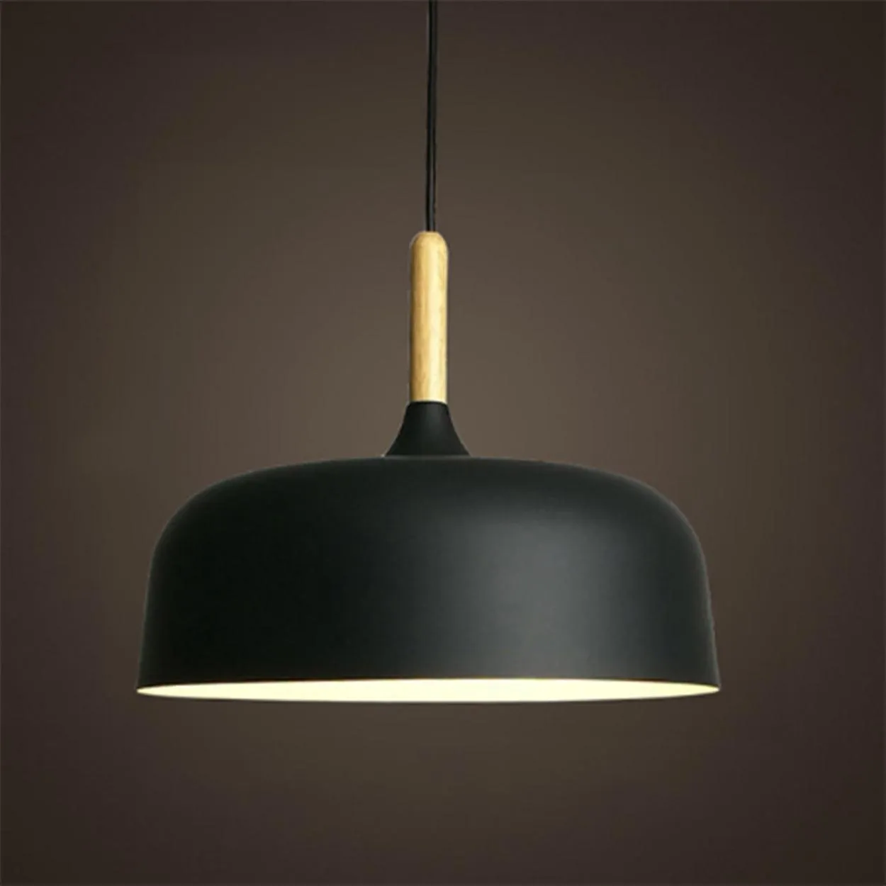 ACORN NORDIC STYLE METAL WITH WOOD TOP PENDANT LIGHT