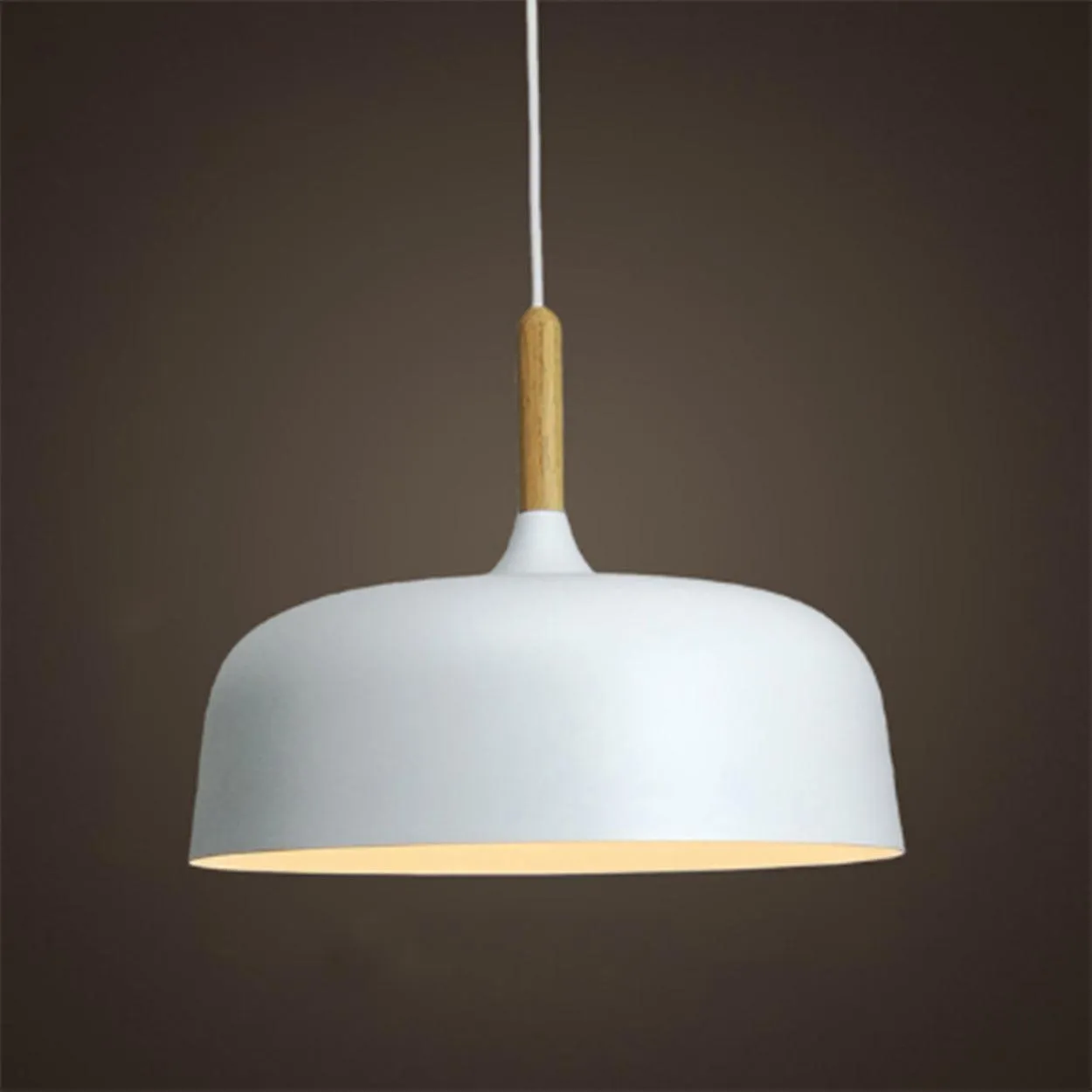 ACORN NORDIC STYLE METAL WITH WOOD TOP PENDANT LIGHT