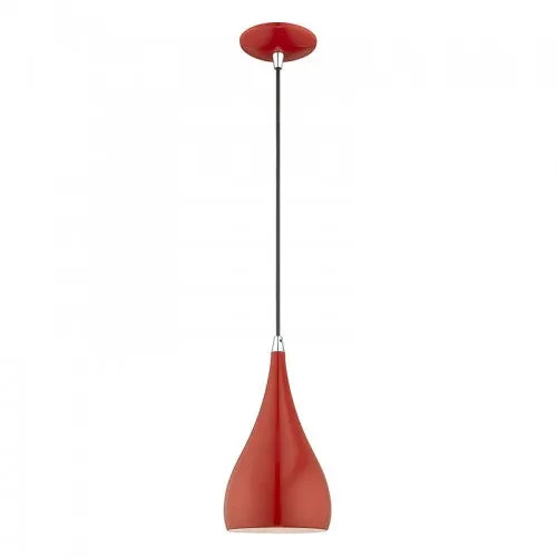 AMADOR 1 LIGHT MINI PENDANT, SHINY RED