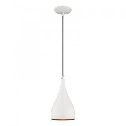 AMADOR 1 LIGHT MINI PENDANT, SHINY WHITE