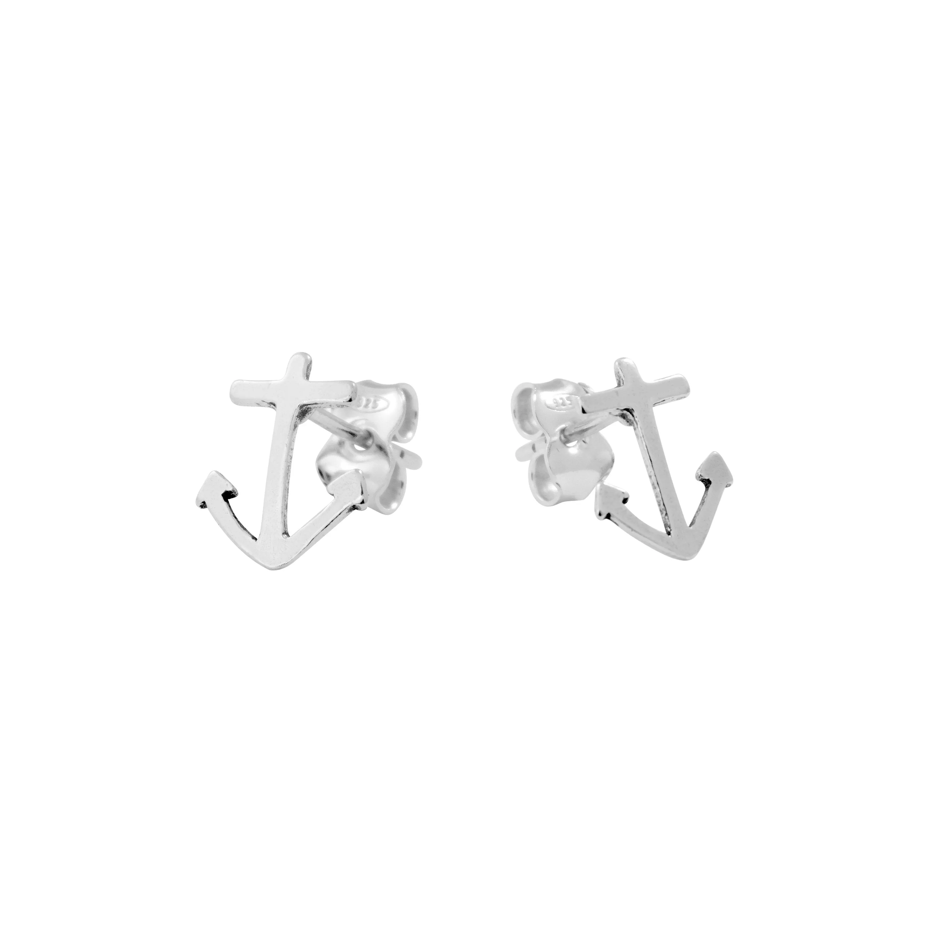 Anchor Stud Earrings E11411B ????