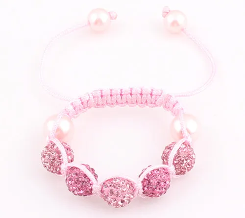 Baby Kids Shamballa Bracelet Pave Crystal Disco Ball Candy Beads Friendship Children Bracelets  Nice Gift for Children kids ZB76