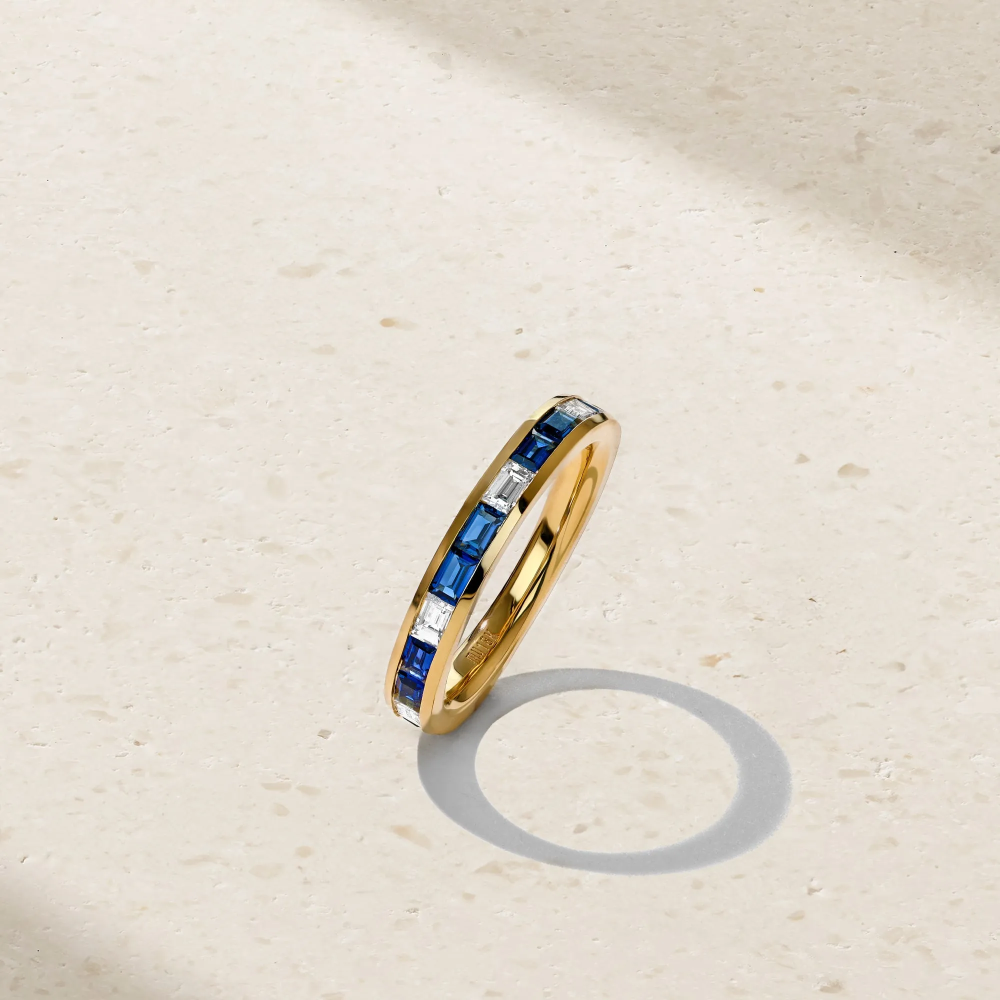 Baguette Sapphire and Diamond Thread Ring