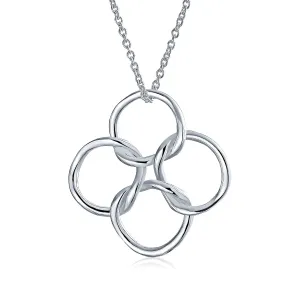 BFF Eternal Friendship Pendant Necklace with Interlocking Infinity Circles in Silver