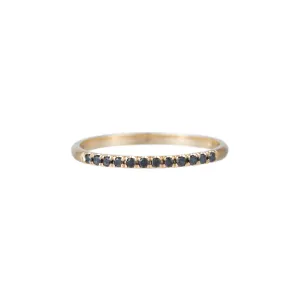 Black Diamond Half Round Semi Pave Ring