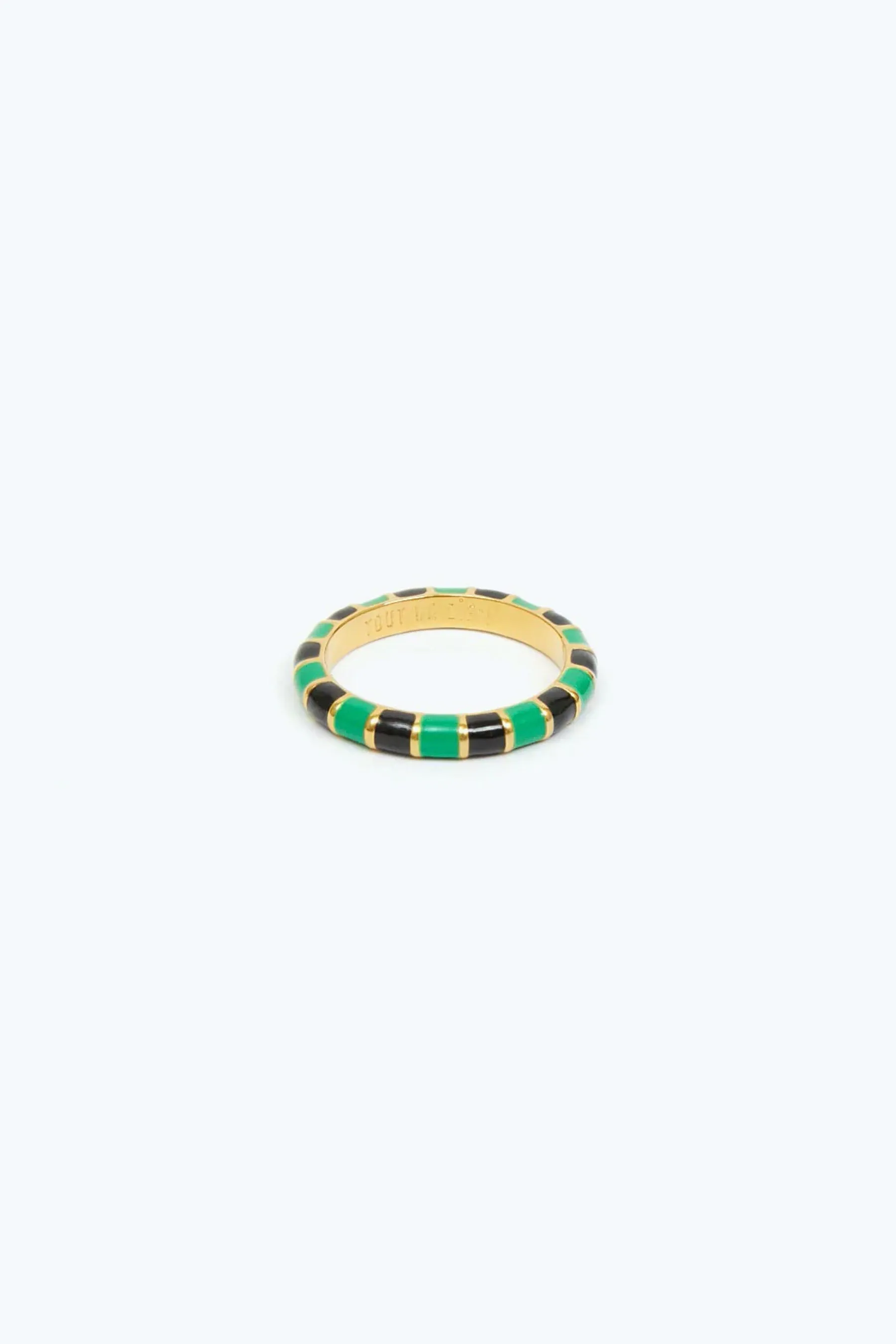 Black   Emerald Stripe Stacking Ring