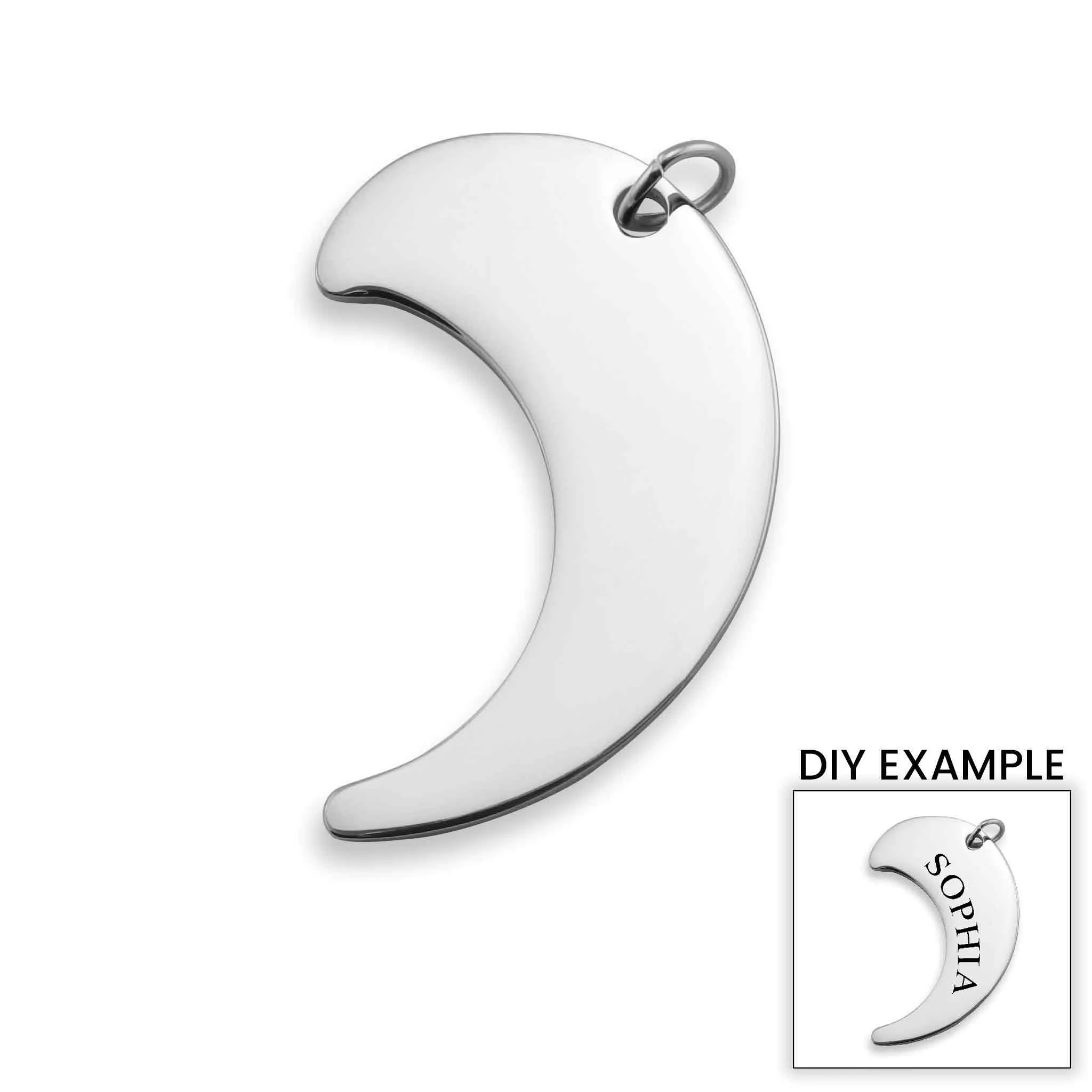 Blank Moon Stainless Steel Pendant / SBB0010