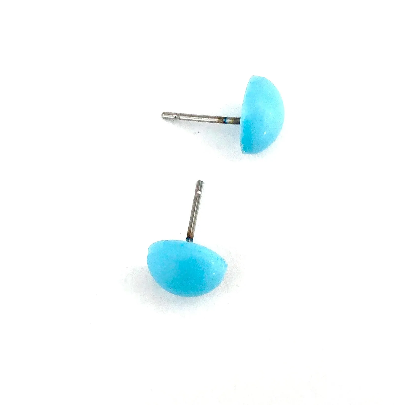 Blue Sky Retro Button Stud Earrings