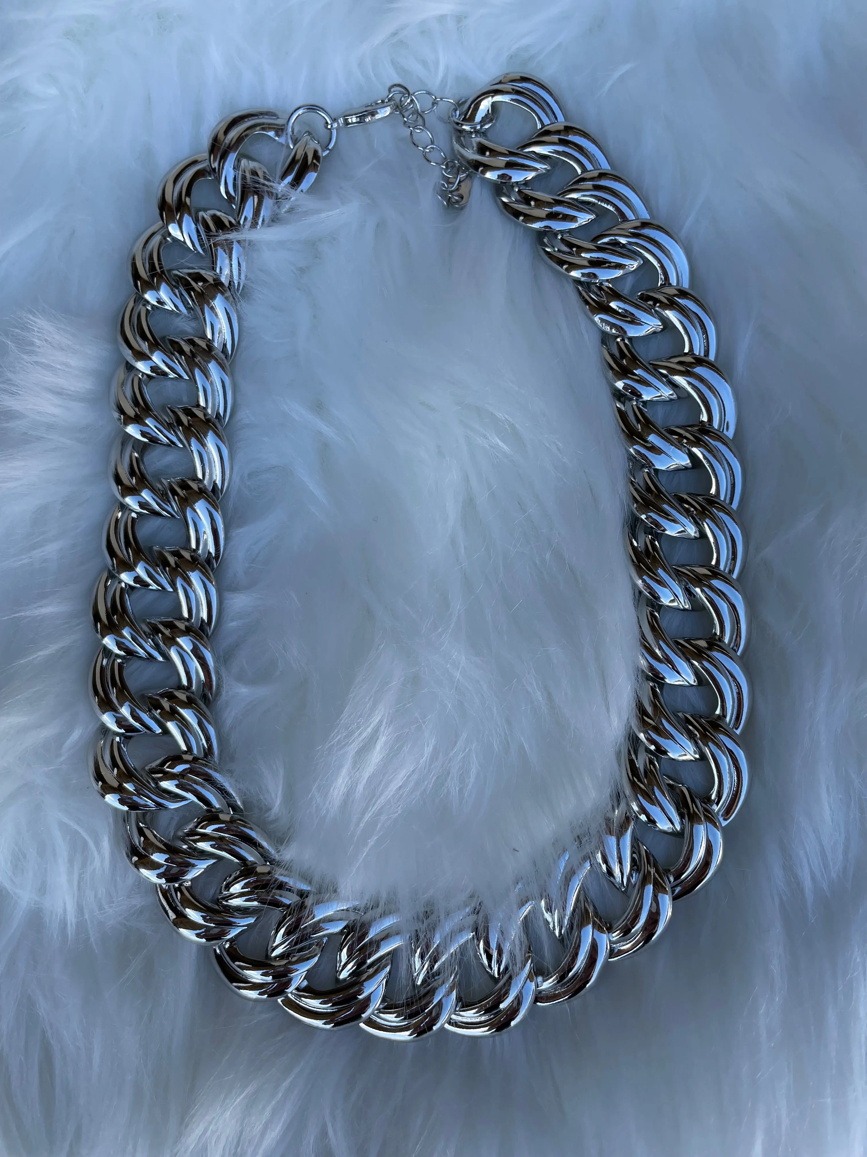 Bold & Beautiful Chunky Silver Chain Link Necklace