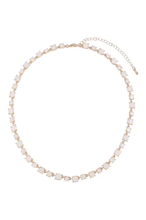 Bold Round Rhinestone Crystal Necklace Clear - Pack of 6