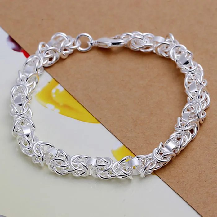 Bracelet 925 jewelry silver plated  Bracelet  Fashion Jewelry Bracelet Leading Shrimp Buckle 20CM Chain Free Shipping ppol LH073