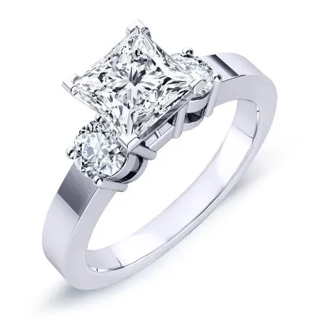 Briarrose Diamond Matching Band for Princess Center (Band Only. Engagement Ring Not Included)