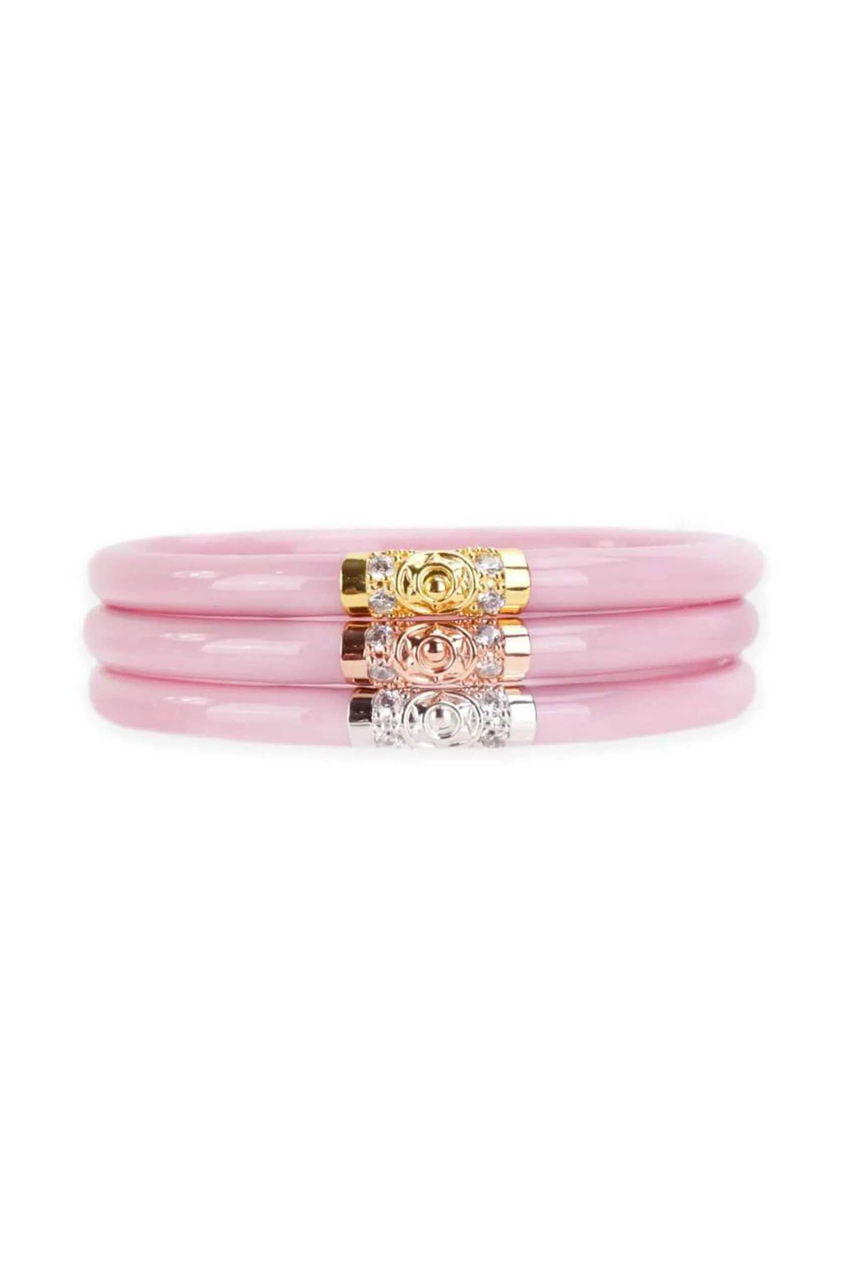 BUDHAGIRL Three Kings All Weather Bangles in Pink