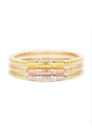 BUDHAGIRL Three Queens Bangles in Yellow Rose