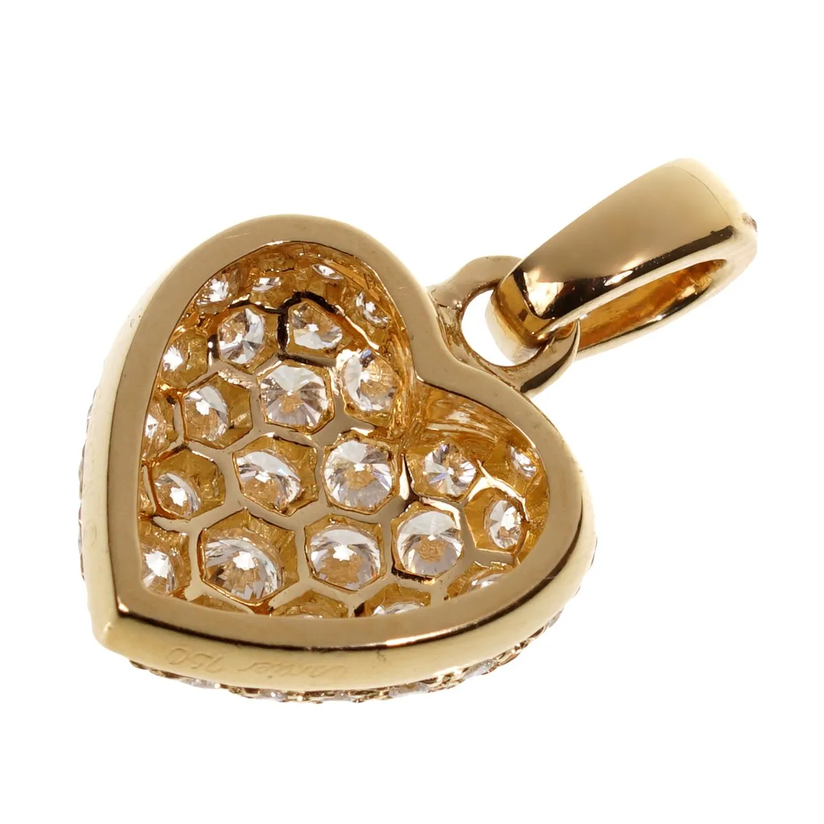 Cartier Yellow Gold Diamond Heart Pendant Necklace