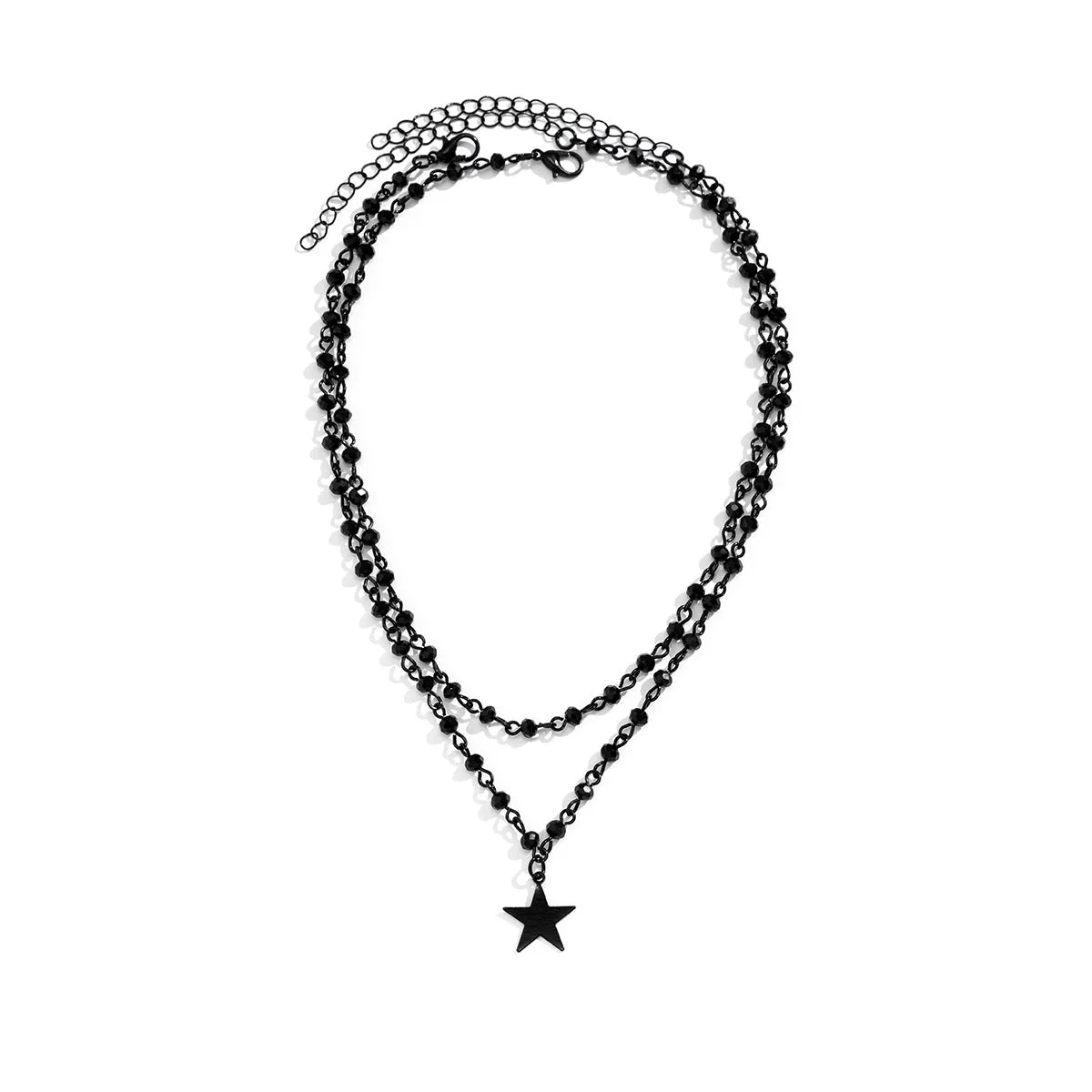 Chic Alloy Necklace with Cross and Star Pendants