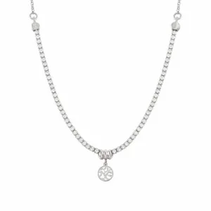 Chic & Charm Silver Cubic Zirconia Tree Of Life Necklace 148602/047