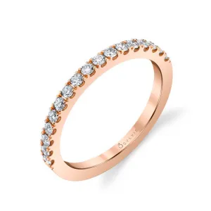 Classic Diamond Wedding Band - Jacalyn 14k Gold Rose