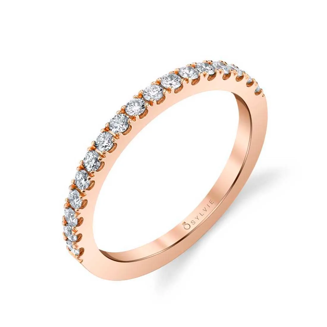 Classic Diamond Wedding Band - Jacalyn 14k Gold Rose