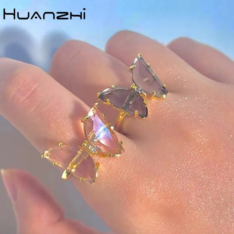 Crystal Butterfly Rings