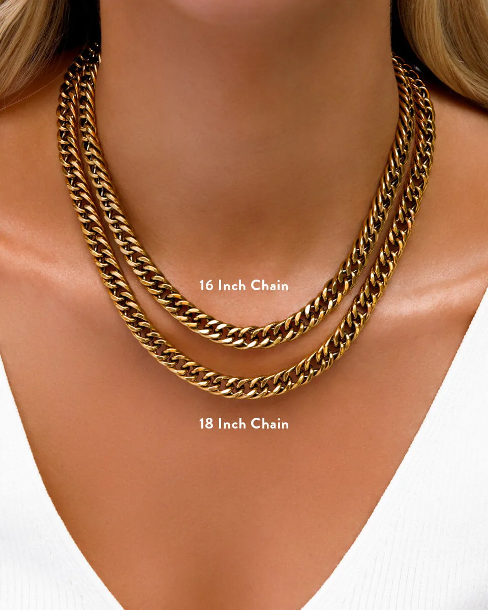 Curb Chain Necklace (Gold)