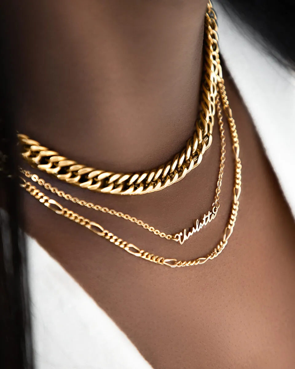 Curb Chain Necklace (Gold)