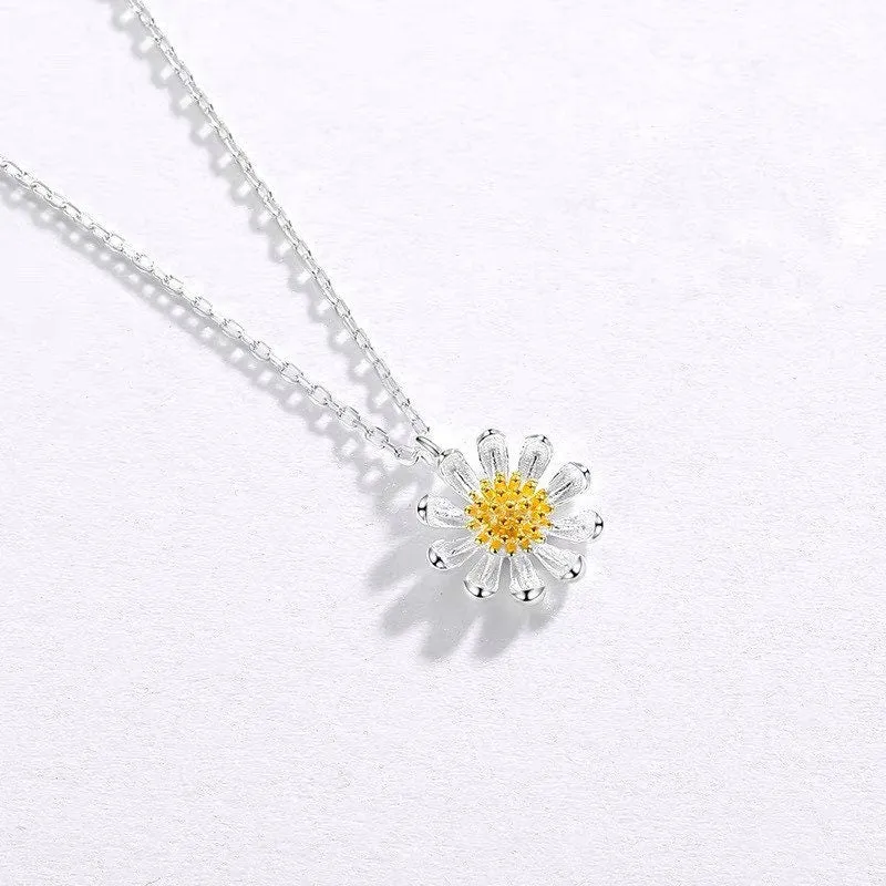 Daisy Sunflower Earrings & Necklace