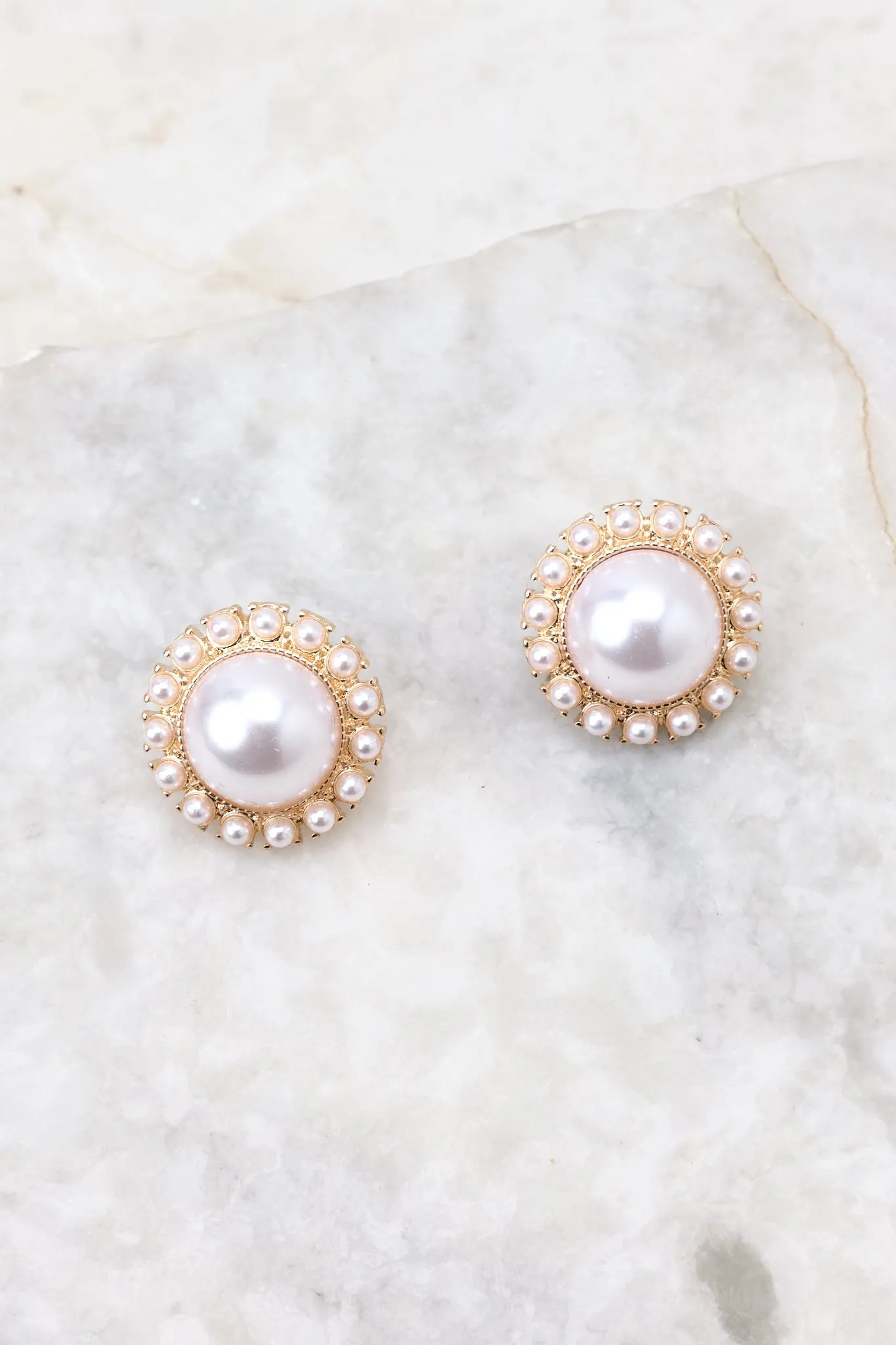 Delicate Perfection Gold Pearl Stud Earrings