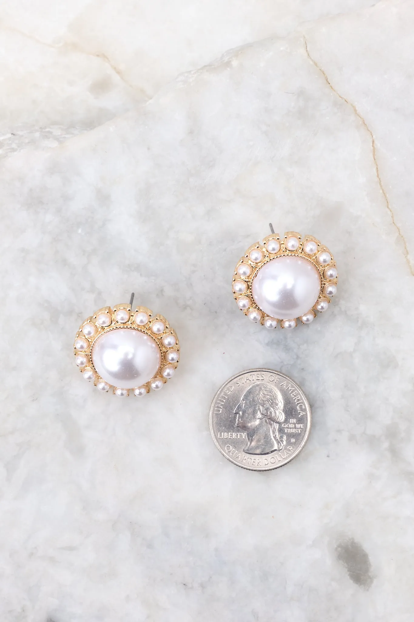 Delicate Perfection Gold Pearl Stud Earrings