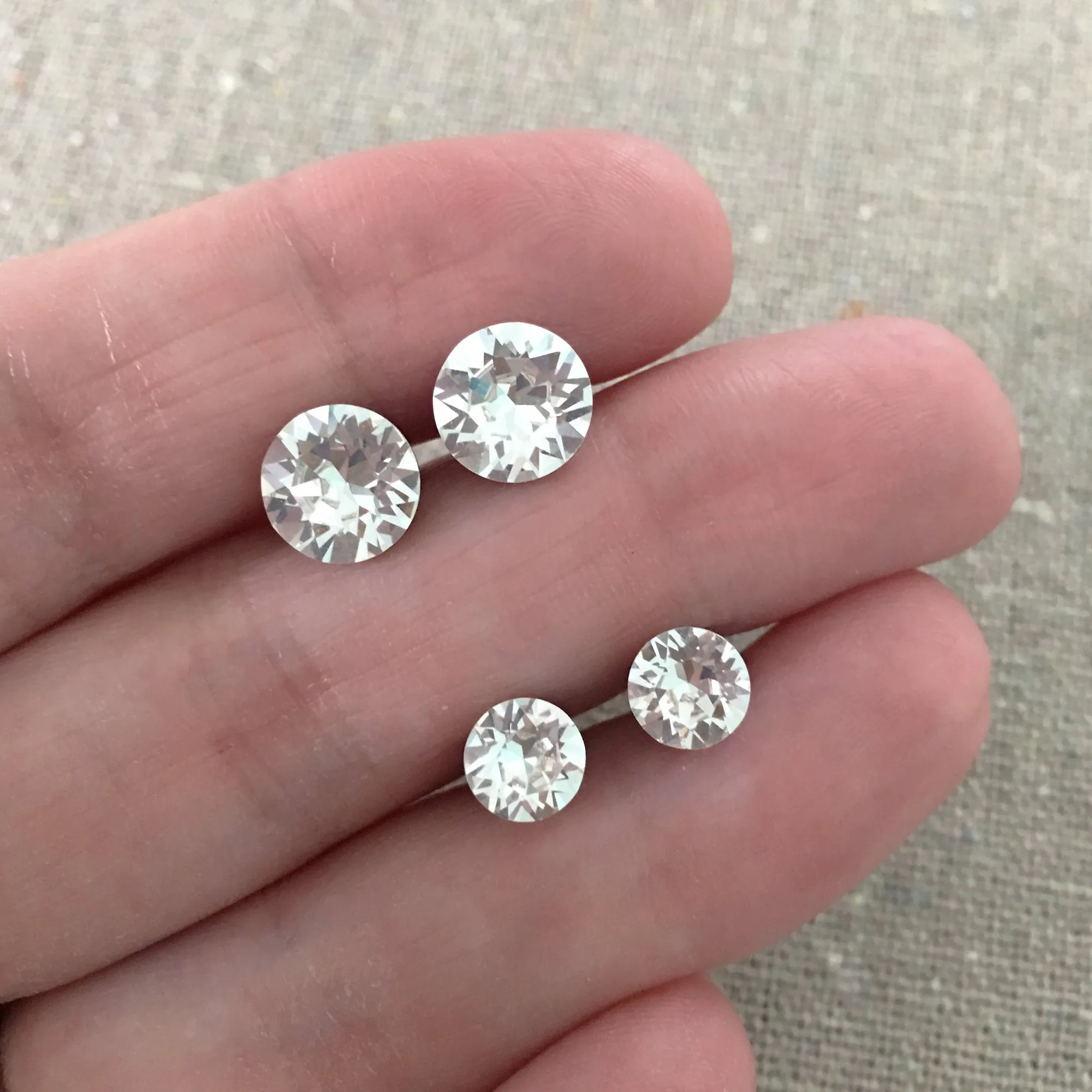 Diamante Invisible Earrings Set • 6 8mm